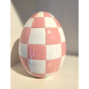 Pink & White Checkered Easter Egg 7" Hip & Hop